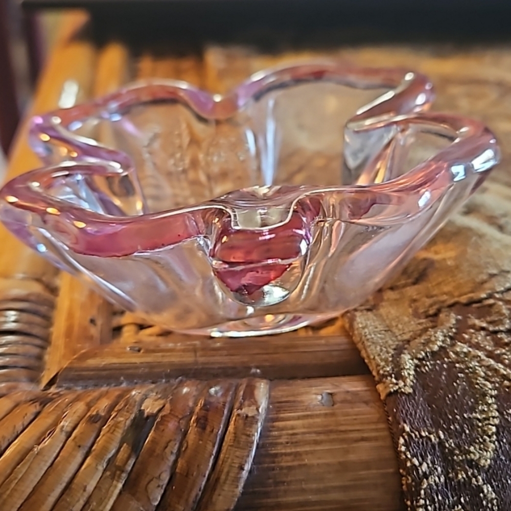 Free or BUNDLE ONLY Heavy crystal lucky 4 leaf clover dish